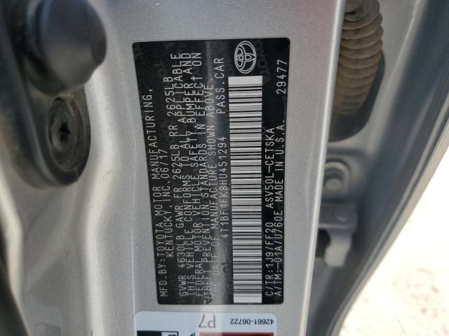 4T1BF1FK8HU451294 - 2017 TOYOTA CAMRY LE ვერცხლისფერი ფოტო 12