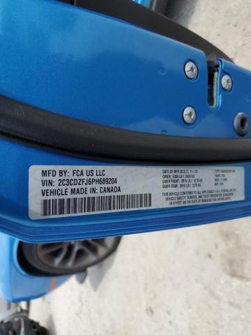 2C3CDZFJ6PH689204 - 2023 DODGE CHALLENGER R/T SCAT PACK BLUE photo 12