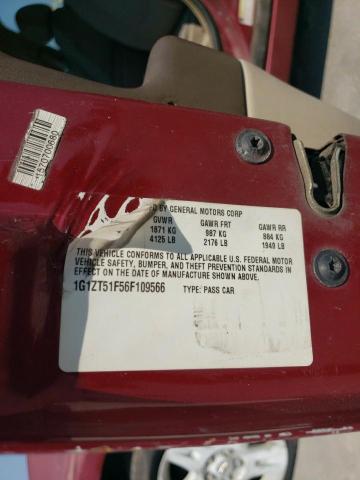 1G1ZT51F16F166833 - 2006 CHEV MALIBU LT RED photo 12