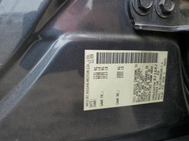 1N4AA5AP2AC821682 - 2010 NISSAN MAXIMA S GRAY photo 12