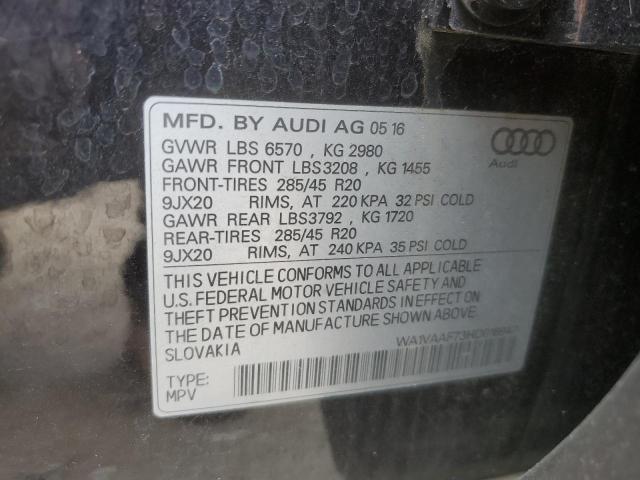 WA1VAAF73HD016947 - 2017 AUDI Q7 PRESTIGE Սև լուսանկար 13