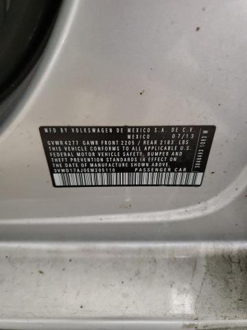 3VWD17AJ0EM205110 - 2014 VOLKSWAGEN JETTA SE SILVER photo 13