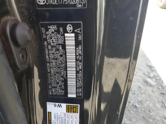 JTKDE177570206137 - 2007 TOYOTA SCION TC შავი ფოტო 12
