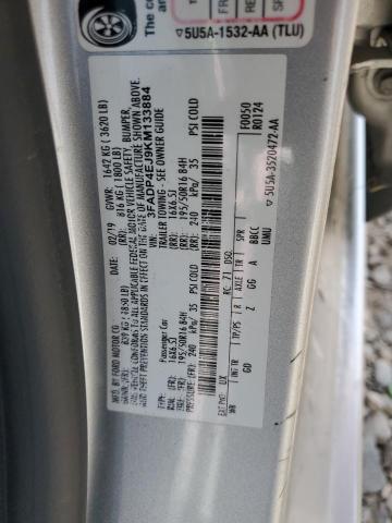 3FADP4EJ9KM133884 - 2019 FORD FIESTA SE SILVER photo 12