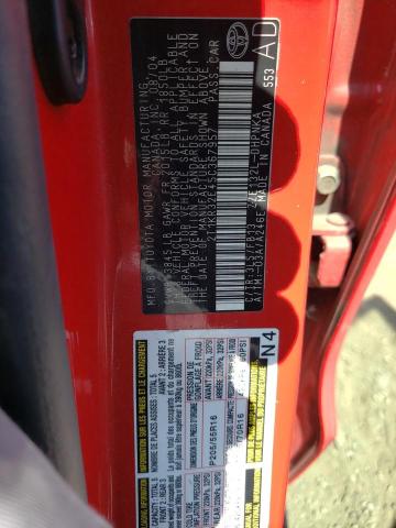 2T1KR32E45C367957 - 2005 TOYOTA COROLLA MA XR RED photo 12