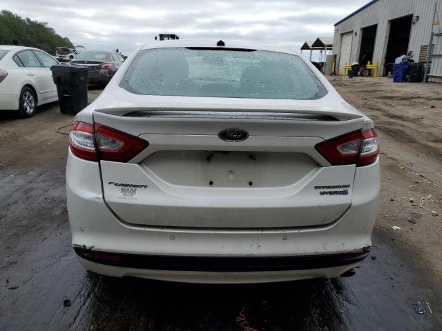 3FA6P0RU6DR375334 - 2013 FORD FUSION TITANIUM HEV WHITE photo 6