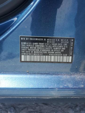 3VWEB7BU1LM028137 - 2020 VOLKSWAGEN JETTA SEL Azul foto 12