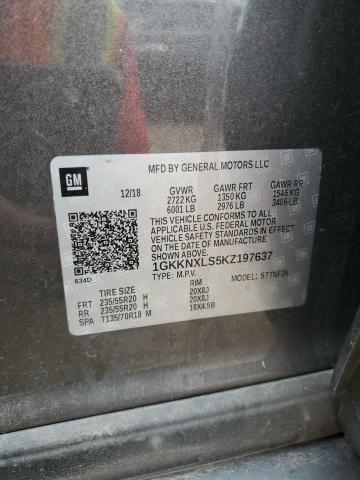 1GKKNXLS5KZ197637 - 2019 GMC ACADIA DENALI GRAY photo 14