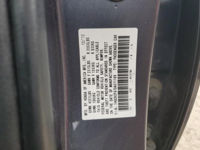1HGCR2F87DA071189 - 2013 HONDA ACCORD EXL GRAY photo 12