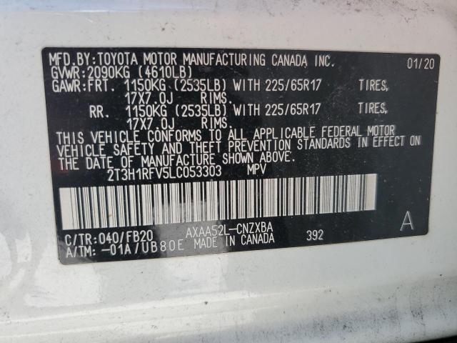 2T3H1RFV5LC053303 - 2020 TOYOTA RAV4 LE WHITE photo 14