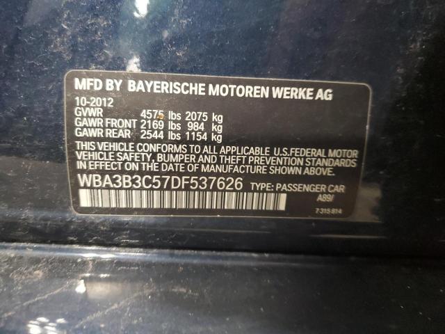 WBA3B3C57DF537626 - 2013 BMW 328 XI BLUE photo 12