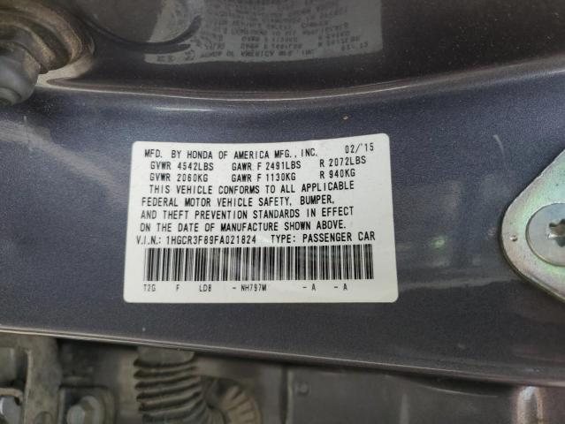 1HGCR3F89FA021824 - 2015 HONDA ACCORD EXL 灰色 照片 12