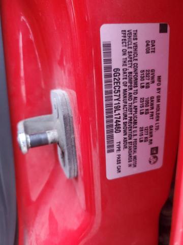 6G2EC57Y19L174460 - 2009 PONTIAC G8 GT RED photo 13