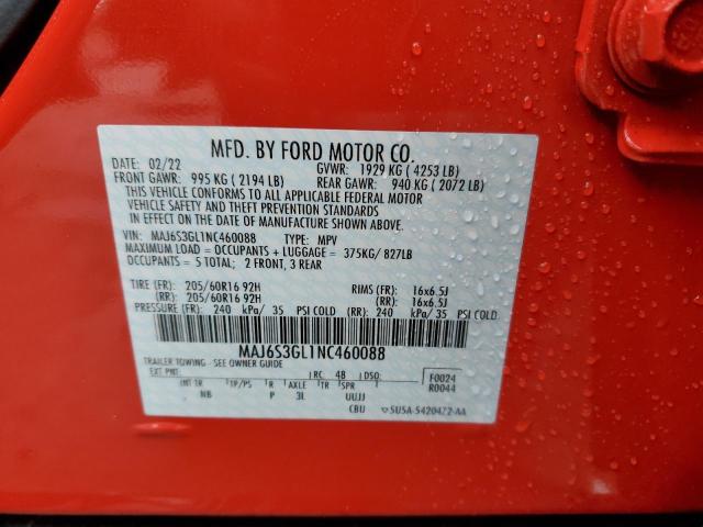 MAJ6S3GL1NC460088 - 2022 FORD ECOSPORT SE Kırmızı fotoğraf 13