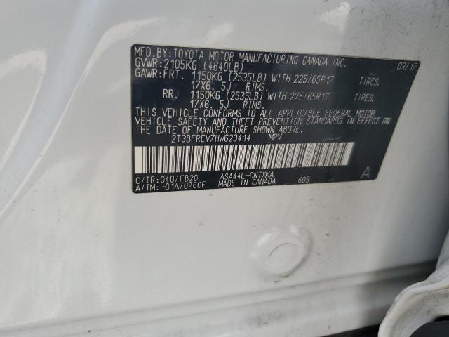 2T3BFREV7HW623414 - 2017 TOYOTA RAV4 LE Ağ foto 13