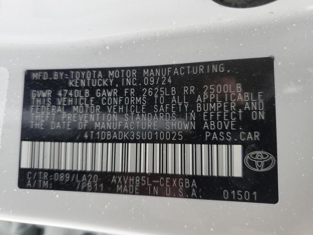 4T1DBADK3SU010025 - 2025 TOYOTA CAMRY XSE Ağ foto 12
