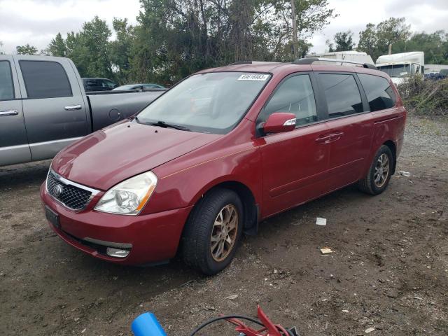 KNDMG4C75E6571789 - 2014 KIA SEDONA LX BURGUNDY photo 1