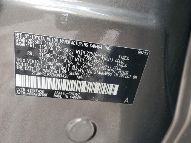 2T3RFREV2DW093426 - 2013 TOYOTA RAV4 XLE 灰色 照片 12