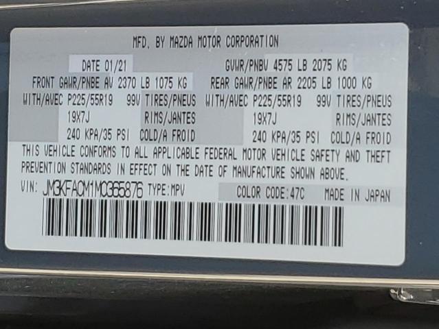 JM3KFACM1M0365876 - 2021 MAZDA CX-5 TOURING GRAY photo 14