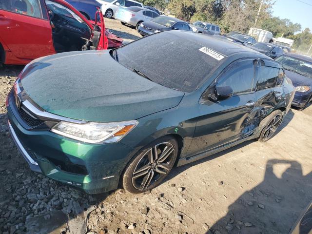 1HGCR3F93HA015285 - 2017 HONDA ACCORD TOURING GREEN photo 1