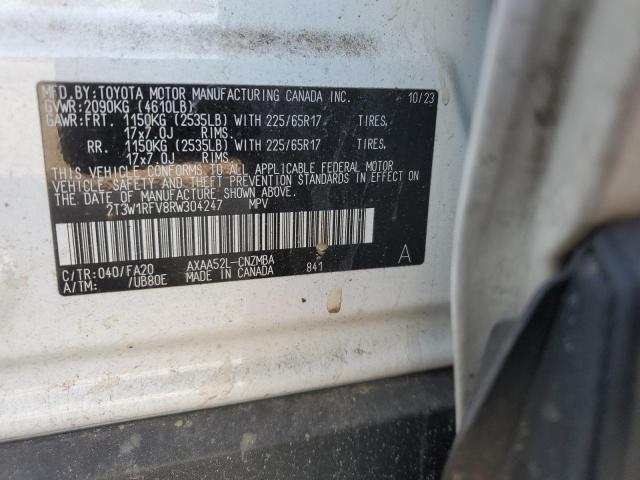 2T3W1RFV8RW304247 - 2024 TOYOTA RAV4 XLE WHITE photo 14