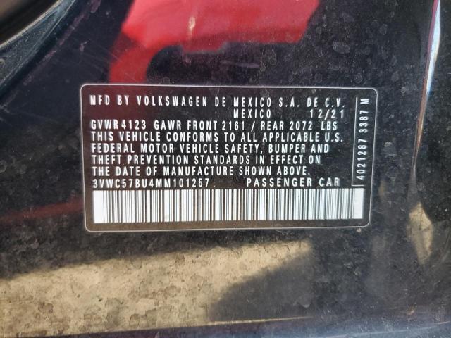 3VWC57BU4MM101257 - 2021 VOLKSWAGEN JETTA S BLACK photo 13