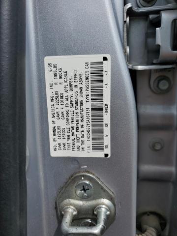 1HGCM56715A167151 - 2005 HONDA ACCORD EX SILVER photo 12