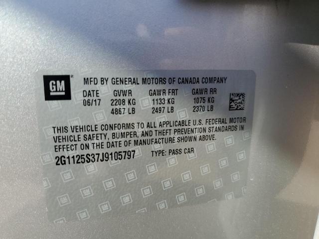 2G1125S37J9105797 - 2018 CHEVROLET IMPALA PREMIER SILVER photo 12