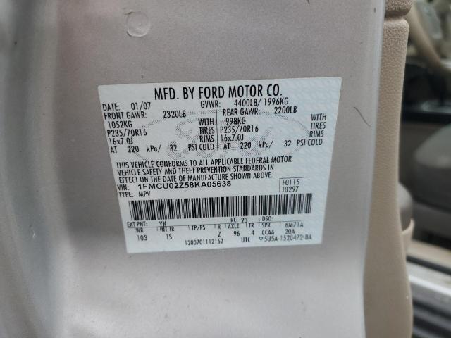 1FMCU02Z58KA05638 - 2008 FORD ESCAPE XLS 银色 照片 13