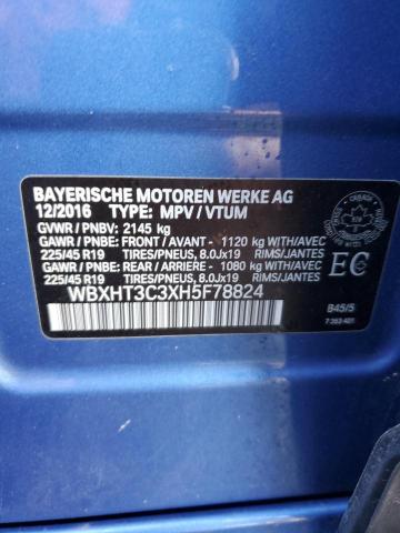 WBXHT3C3XH5F78824 - 2017 BMW X1 XDRIVE28I BLUE photo 14