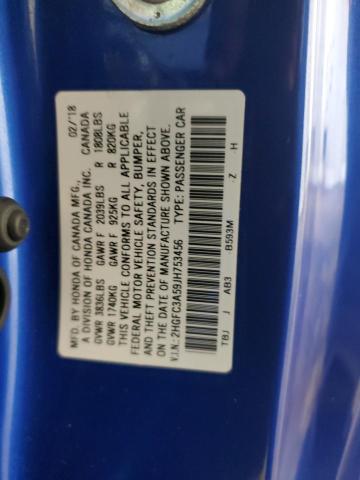 2HGFC3A59JH753456 - 2018 HONDA CIVIC SI 蓝色 照片 12