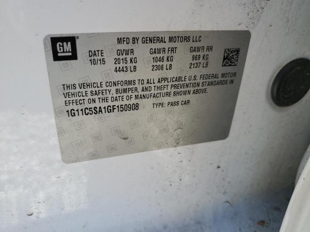 1G11C5SA1GF150908 - 2016 CHEVROLET MALIBU LIM LT Ақ фото 12