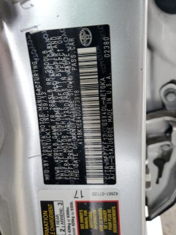 4T1BK1EB4DU073918 - 2013 TOYOTA AVALON BASE Сріблястий фото 12