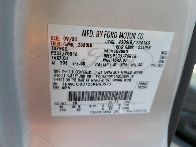 1FMCU03125KB63973 - 2005 FORD ESCAPE XLT 灰色 照片 13