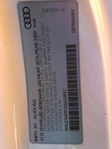 WAUCGAFR1DA033557 - 2013 AUDI S5 PREMIUM PLUS 白色 照片 12