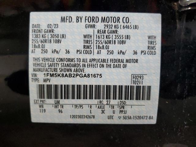 1FM5K8AB2PGA81675 - 2023 FORD EXPLORER POLICE INTERCEPTOR Negro foto 13