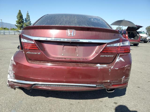 1HGCR2F51HA067697 - 2017 HONDA ACCORD SPORT BURGUNDY photo 6