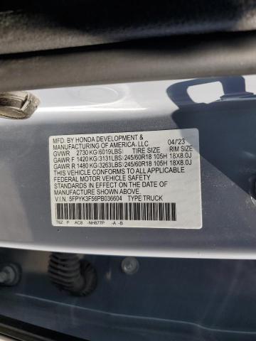 5FPYK3F56PB036604 - 2023 HONDA RIDGELINE RTL Boz foto 12