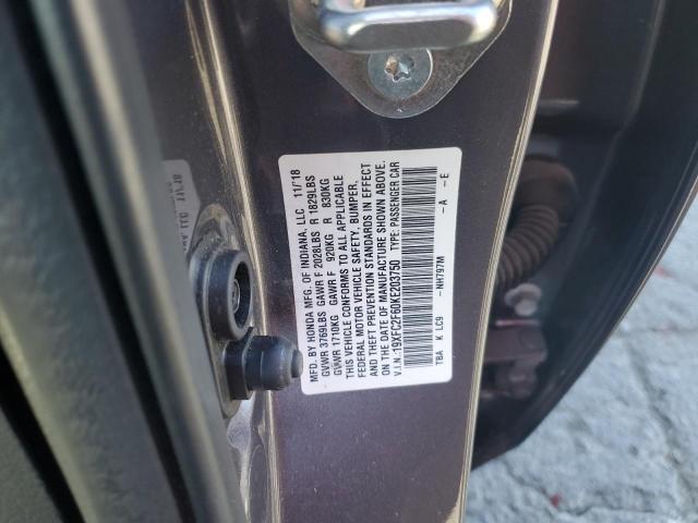 19XFC2F60KE203750 - 2019 HONDA CIVIC LX CHARCOAL photo 12