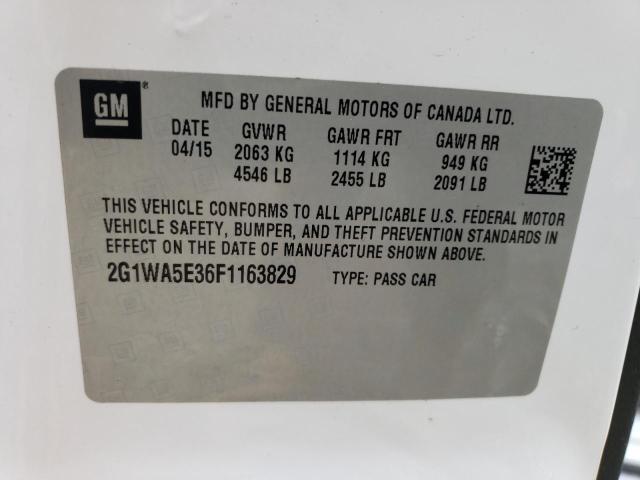 2G1WA5E36F1163829 - 2015 CHEVROLET IMPALA LIM LS WHITE photo 13