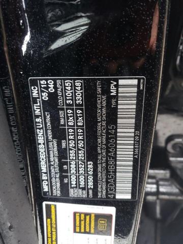 4JGDA5HB8FA606145 - 2015 MERCEDES-BENZ ML 350 4MATIC BLACK photo 13