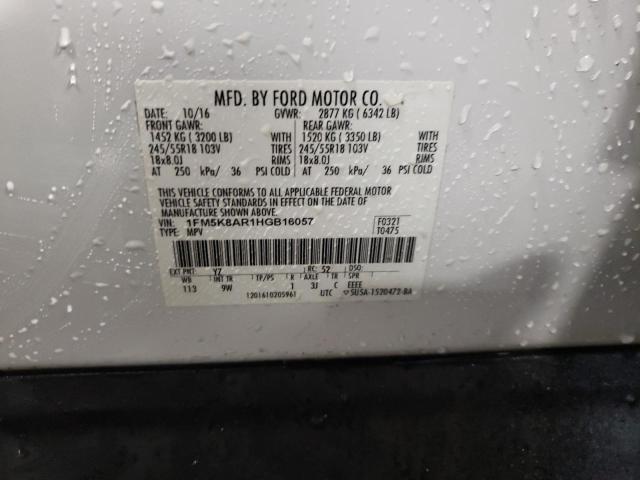 1FM5K8AR1HGB16057 - 2017 FORD EXPLORER POLICE INTERCEPTOR 白色 照片 13