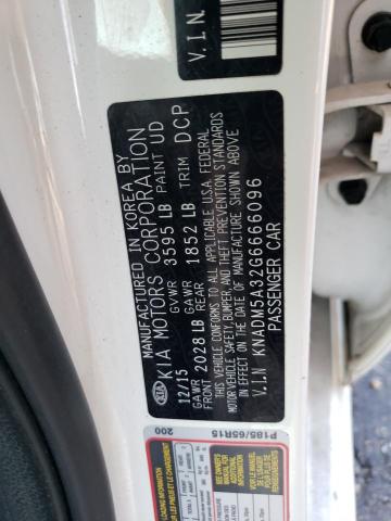 KNADM5A32G6666096 - 2016 KIA RIO LX WHITE photo 13