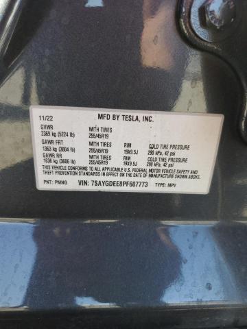 7SAYGDEE8PF607773 - 2023 TESLA MODEL Y Մոխրագույն լուսանկար 12