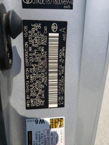 JTKDE167160096994 - 2006 TOYOTA SCION TC ვერცხლისფერი ფოტო 12