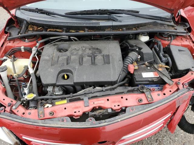 2T1BU4EE3DC041467 - 2013 TOYOTA COROLLA BASE RED photo 11