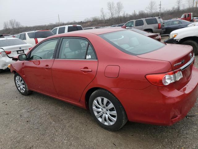 2T1BU4EE3DC041467 - 2013 TOYOTA COROLLA BASE RED photo 2