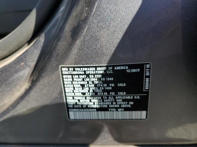 1V2NR2CA5JC549039 - 2018 VOLKSWAGEN ATLAS SEL PREMIUM رمادي صورة 14
