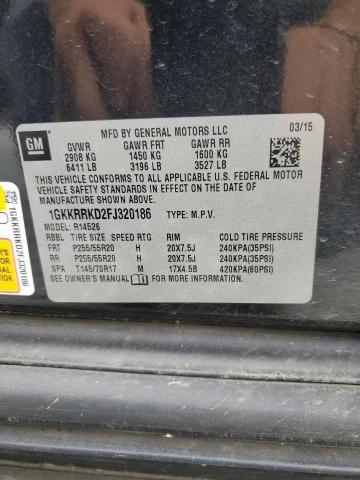 1GKKRRKD2FJ320186 - 2015 GMC ACADIA SLT-1 BLACK photo 13