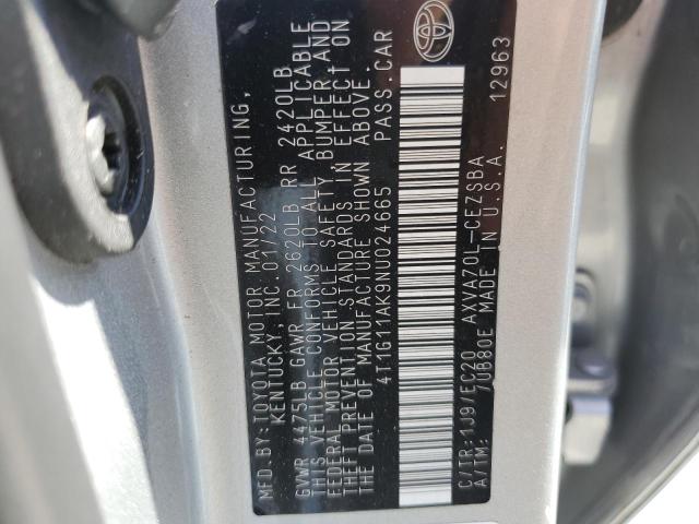 4T1G11AK9NU024665 - 2022 TOYOTA CAMRY SE 灰色 照片 13